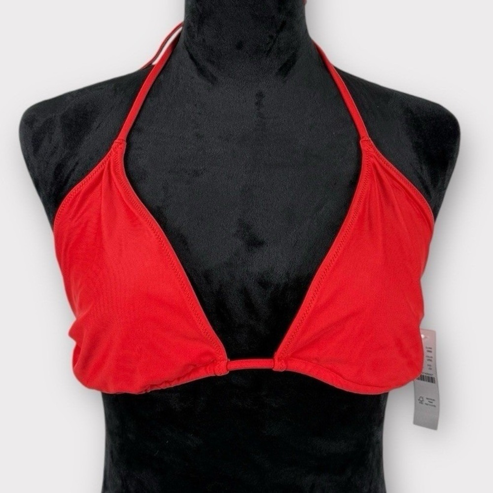 J. Crew Perfect String Triangle Bikini Top Size 2X Red NWT‎